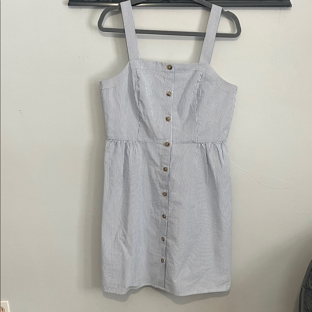 J. Crew Blue and White Striped Dress